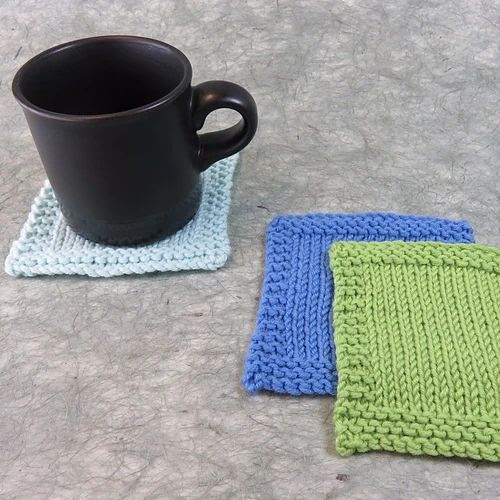 Beginner knit or crochet class – coaster project